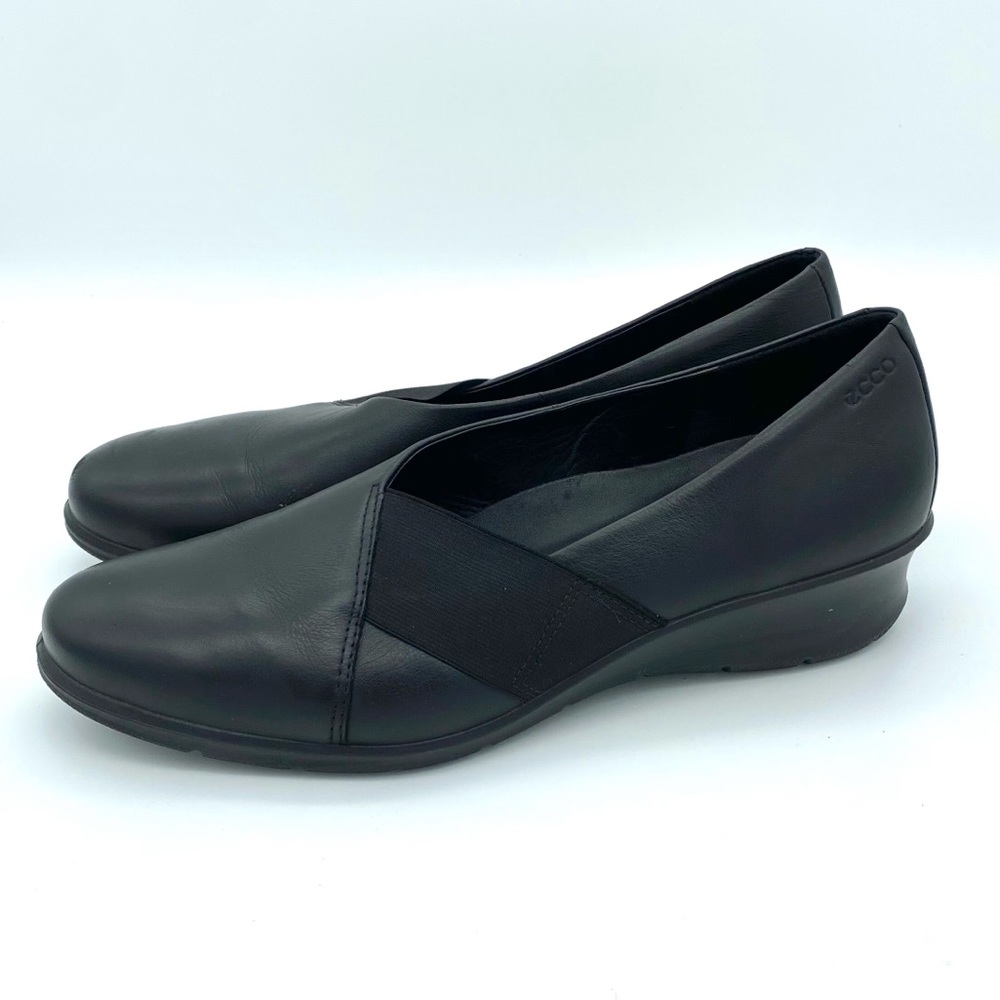 ECCO Women’s Slip On Casual Work Dress Comfort Shoes 41 Black Leather WORN ONCE